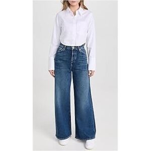 Wide Leg High-Rise Women's Jeans - Blue